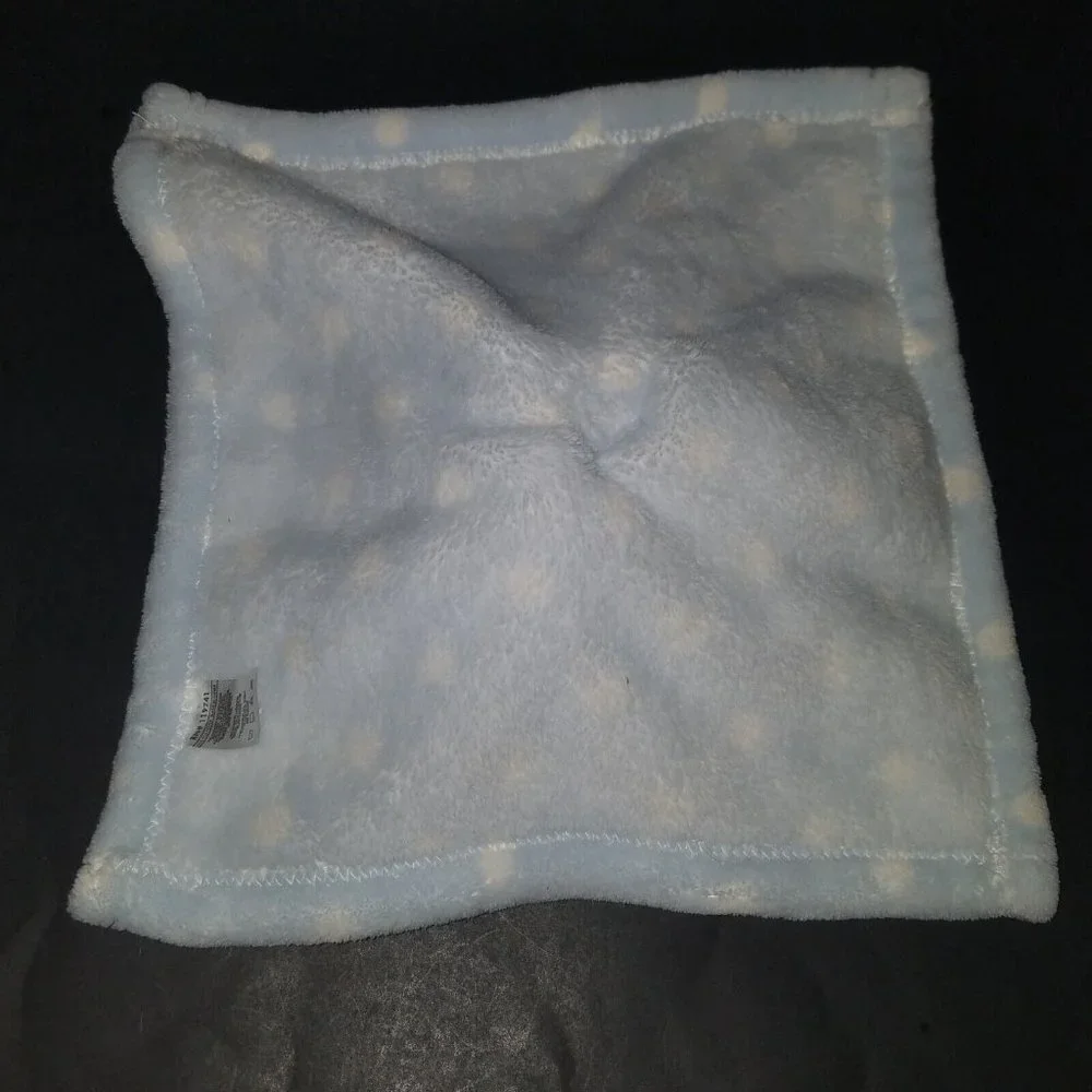 Gray Elephant Lovey Blue White Polka Dots Security Blanket Baby Plush Toy 119741